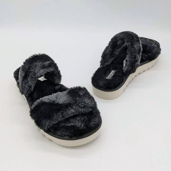 Koolaburra by UGG Fuzz On Faux-Fur Slide Sandals - Picture 1 of 9